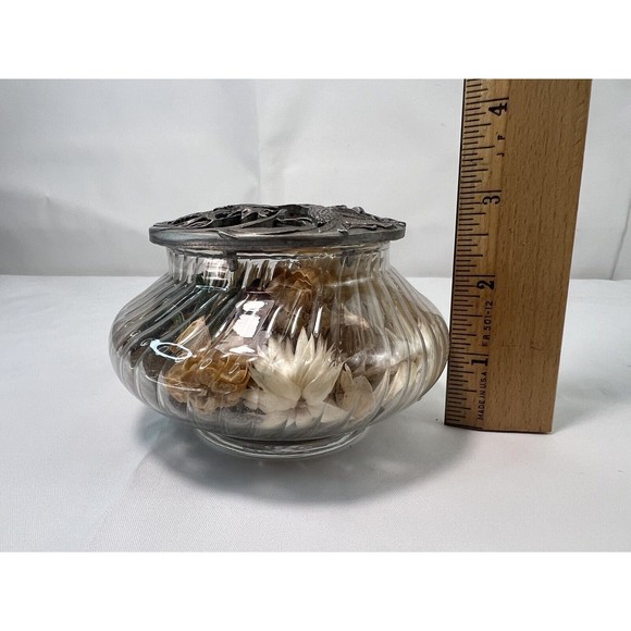 Vintage Rawcliffe Pewter 1989 Decorative‎ Metal Potpourri Dish Birds & Flowers - Picture 7 of 7